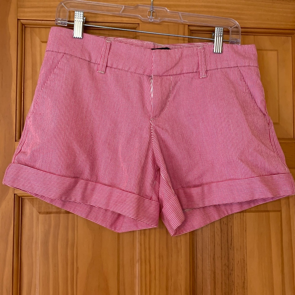 Dear John Pink and White Striped Cuffed Shorts